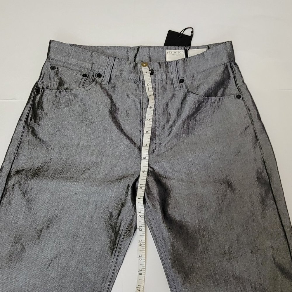 Rag & Bone Piper Low-Rise Straight Shine Pants Jeans - Picture 13 of 15